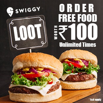 (Loot Lo) Swiggy Loot -Order Food Worth Rs.100 Free Unlimited Times
