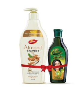 Dabur Almond Shampoo, 350ml with Free Amla Hair Oil, 275ml