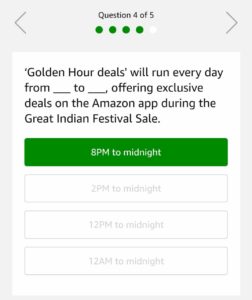 Amazon Great Indian Festival Quiz Answers