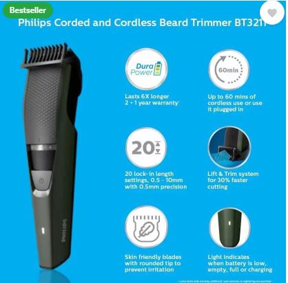(Superr) Philips Dura Power Trimmer For Men In Just ₹649 (Worth ₹1745)