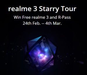 (Loot) Realme Tour - Win Free Realme 3, Realme Buds, Realme BackPack