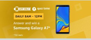 (All Answers)Amazon Samsung Quiz- Answer and win Samsung Galaxy A7