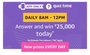 Amazon 18th February Quiz - Answer & Win Free Rs.25000