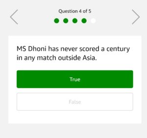 (18th February)Amazon Quiz Time - Answer & Win Rs.25000