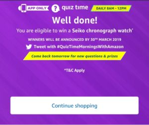 (All Answers) Amazon Seiko Chronograph Watch Quiz Answers