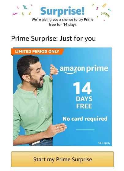 Amazon Prime Free Membership