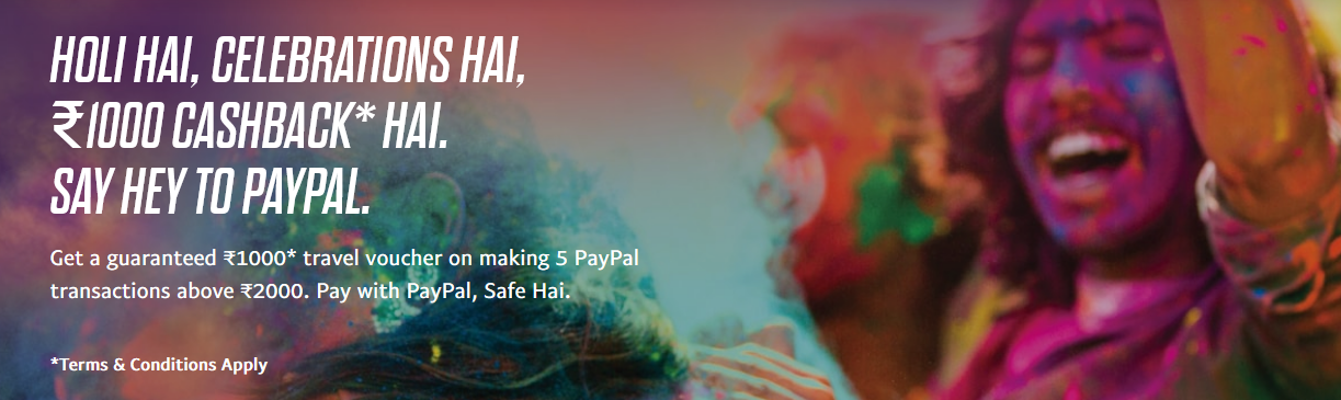 PayPal Rs.1000 Travel Voucher Offer