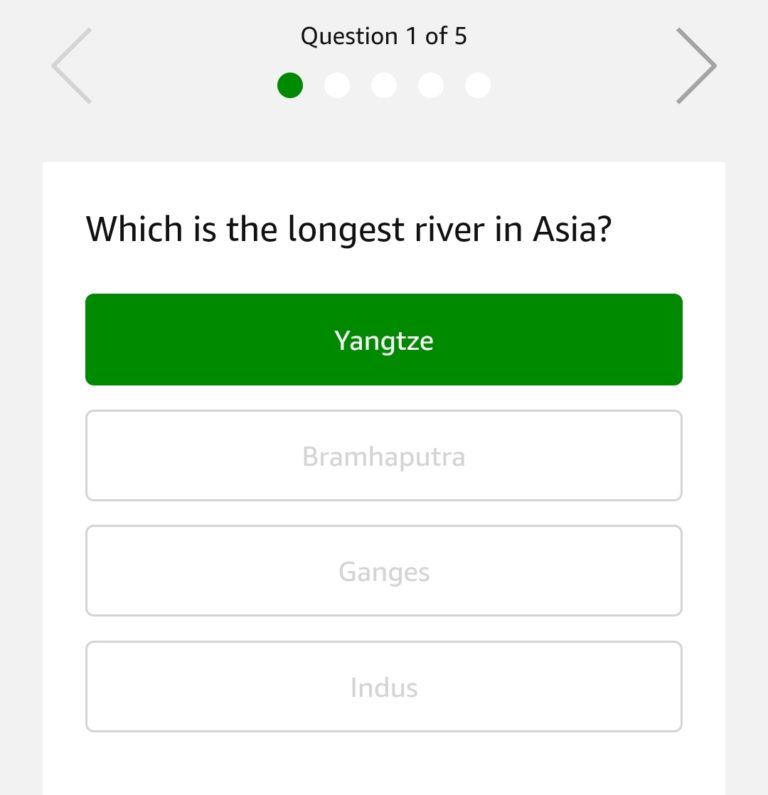 (20th May) Amazon Quiz TimeAnswer & Win Free Rs.20000