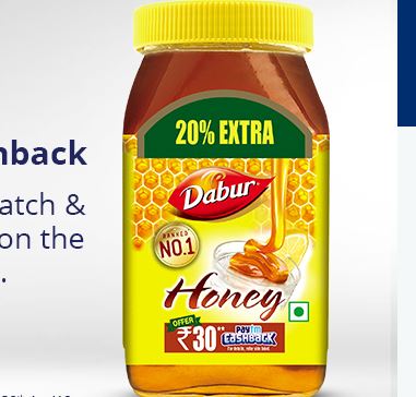 Free ₹30 Or ₹15 PayTM Cash With Dabur Honey Pack