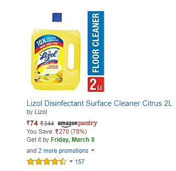 Amazon Loot - Household Products Flat 90% Off [Lizol,Harpic,Airwick]