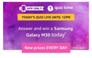 (All Answers) Amazon Samsung Quiz - Answers & Win Samsung Galaxy M30