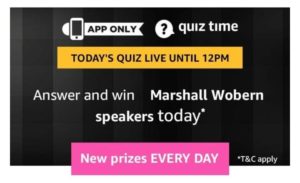 Amazon 19th April Quiz Answers - Win Marshall Woburn Speakers