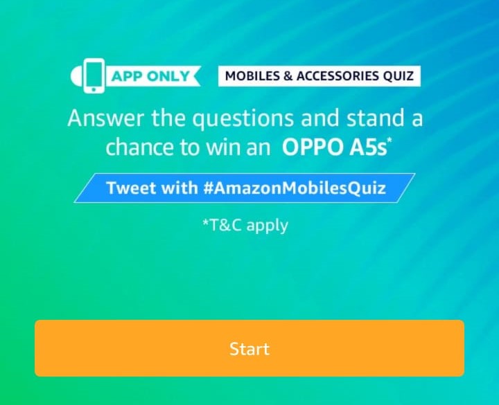 Amazon 29th April Quiz Answers - Win Oppo A5s