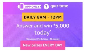 Amazon ₹5000 Pay Quiz