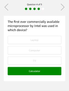 Amazon Intel Quiz Answers