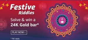 Amazon Festive Riddles – Answer and Win 24k Gold Bar