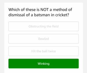 (All Answers) Amazon Cricket Quiz - Answer & Win Rs.15000