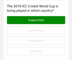 (All Answers) Amazon Cricket Quiz - Answer & Win Rs.15000