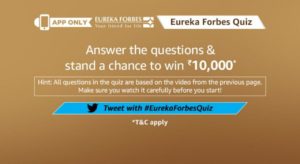 Amazon Eureka Forbes Quiz Answers