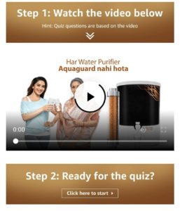 Amazon Eureka Forbes Quiz Answers