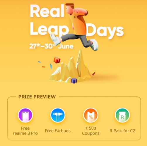 Realme Realleapdays - Drop Price & Get Free Realme 3 Pro, Earbuds