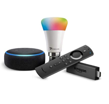 Amazon Echo Dot+Fire TV Stick+Wipro Smart Bulb