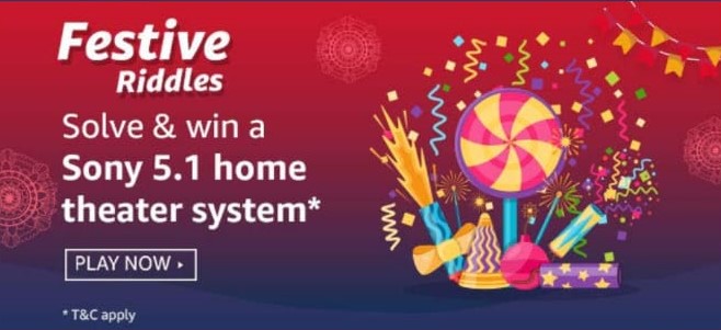 Amazon Festive Riddles - Answer and Win Sony Home Theatre