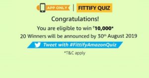 Amazon FITTIFY Quiz Answers