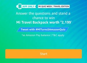 Amazon Mi Quiz Week Answers