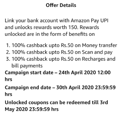 Amazon Pay UPI Offer