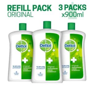 (Super Deal) Dettol Handwash 900ml, Pack of 3 @ Just ₹345 (Worth ₹627)