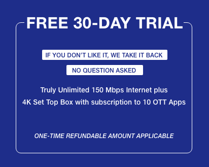 Jio Fiber 30 Days Free Trial Offer