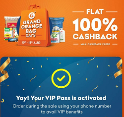 Grofers Free GOBD VIP Pass Offer