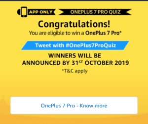 Amazon OnePlus 7 Pro Quiz Answers