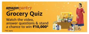 Amazon Grocery Quiz - Win ₹10000 Amazon Pay