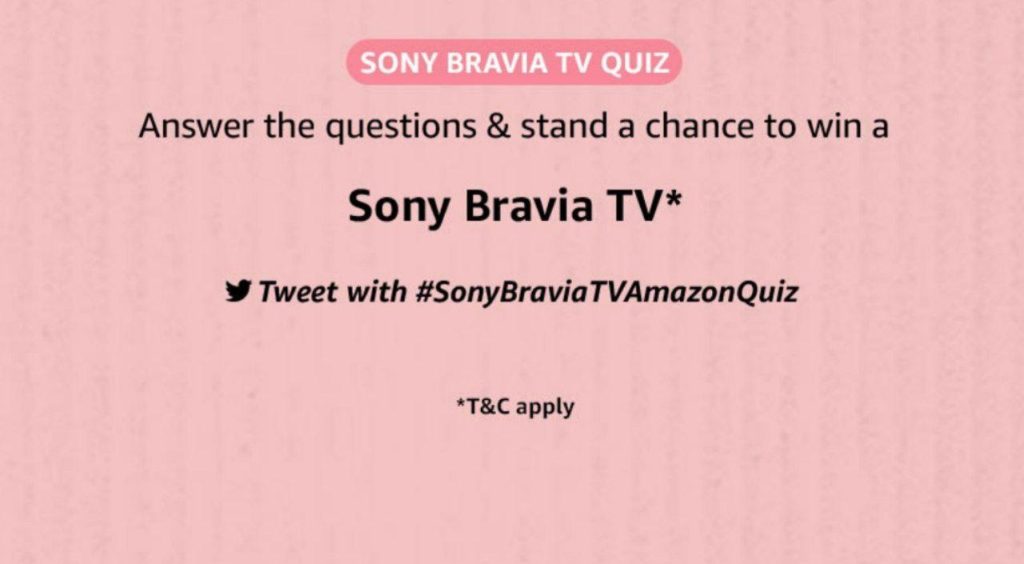(Solved) Amazon Sony Bravia TV Quiz Answers Win SONY