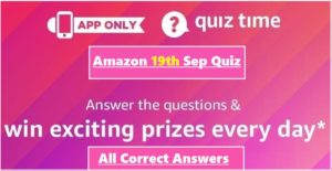 Amazon 19th September Quiz Answers