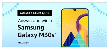 Amazon Galaxy M30s Quiz Answers
