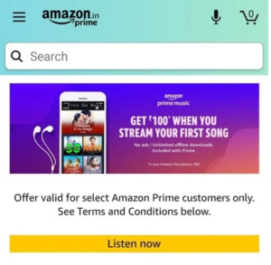 Free ₹100 Amazon Voucher By Streaming Music in Amazon Music