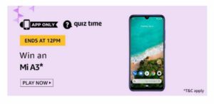 Amazon 25th September Quiz Answers