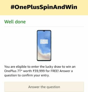 Amazon OnePlus7T Quiz