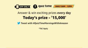 Amazon 26 September Quiz Answers