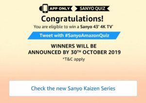 Amazon Sanyo Quiz Answers
