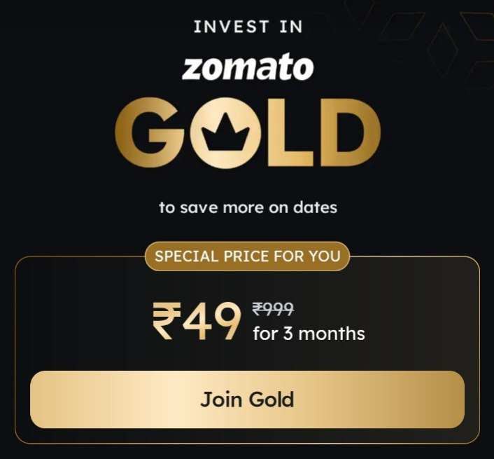 Zomato Gold Membership @ Just ₹49