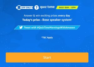 [Answers] Amazon 15th October Quiz – Win Bose Speaker System