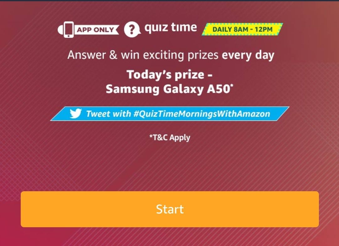 [Answers] Amazon 16th October Quiz – Win Samsung Galaxy A50