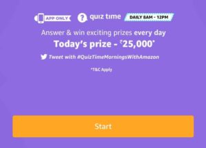 [Answers] Amazon 17th October Quiz – Win Rs 25000 Amazon Pay Balance