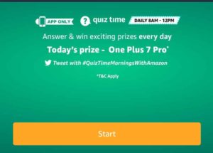 [Answers] Amazon 20th October Quiz – Win One Plus 7T Pro