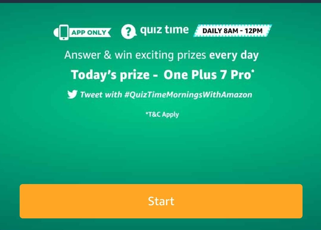 [Answers] Amazon 20th October Quiz – Win One Plus 7T Pro