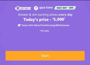 [Answers] Amazon 21st October Quiz – Win Rs 5000 Amazon Pay Balance